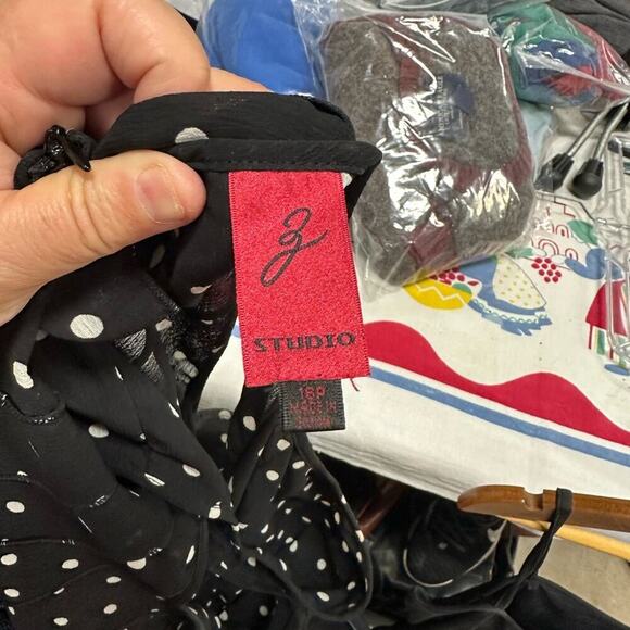 Studio Black and White Polka Dot Midi Dress - Picture 3 of 5